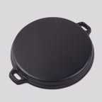 SOGA 35cm Round Ribbed Cast Iron with Handle