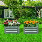 100cm Square Galvanized Raised Garden Bed Green