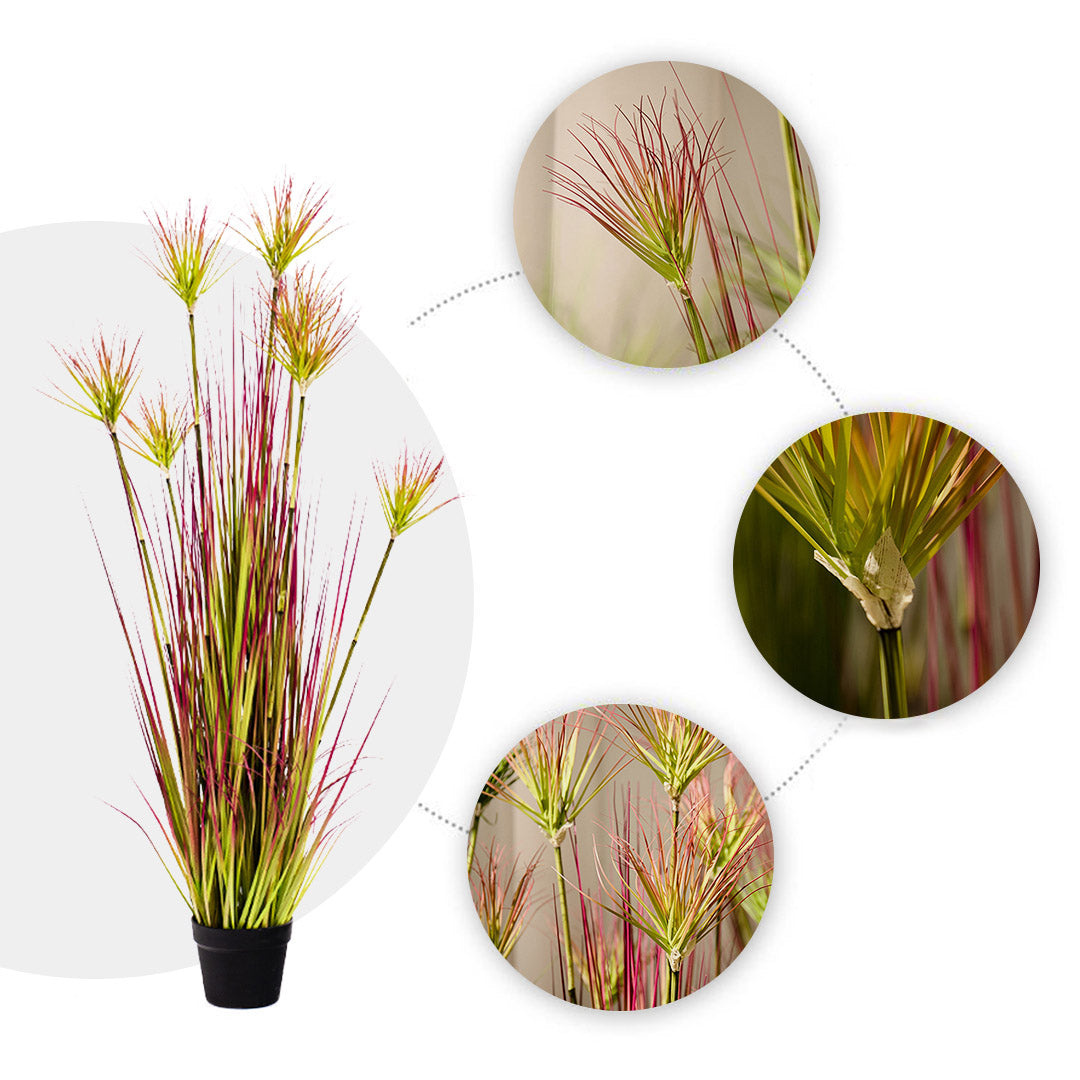 120cm Purple-Red Artificial Indoor Potted Papyrus Plant Tree