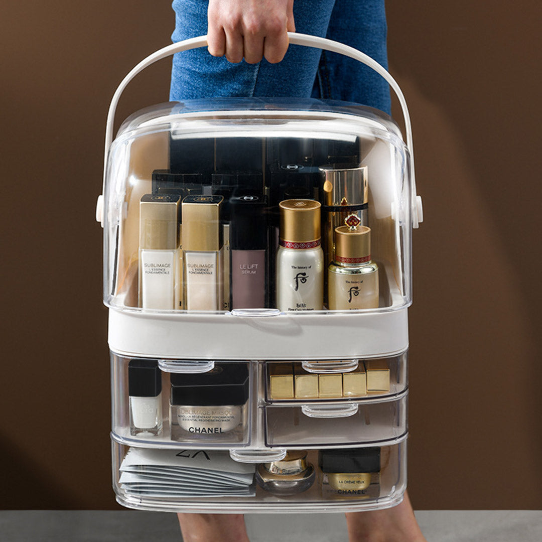 3 Tier White Countertop Cosmetic Storage Organiser