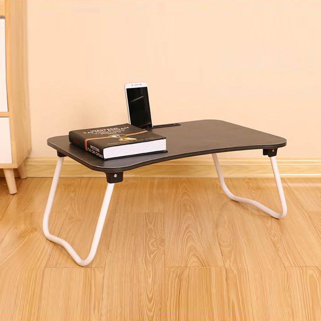Black Foldable Study Bed Table Adjustable Portable Desk Stand With Notebook Holder