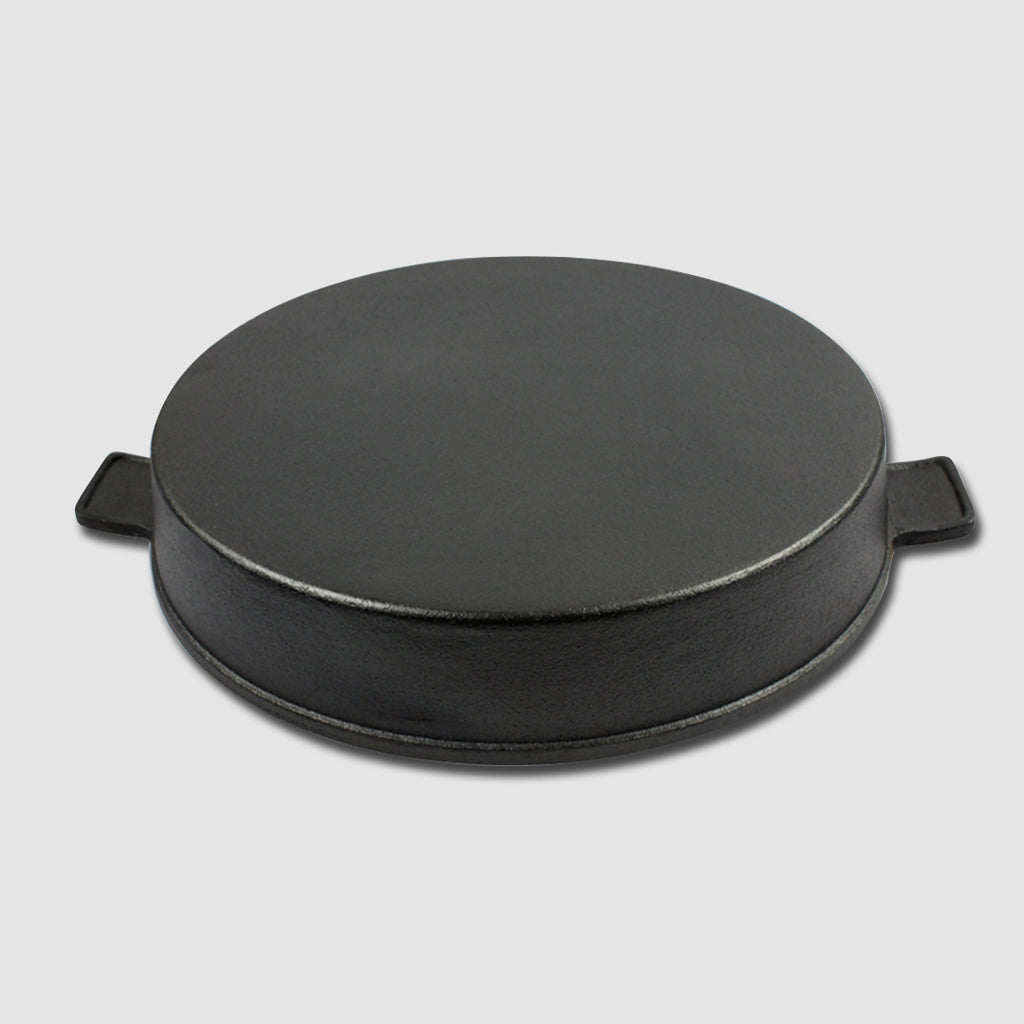 SOGA 26cm Round Ribbed Cast Iron with Handle