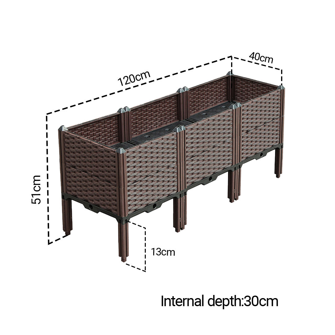 120X51CM Garden Plastic Planter Box with Legs