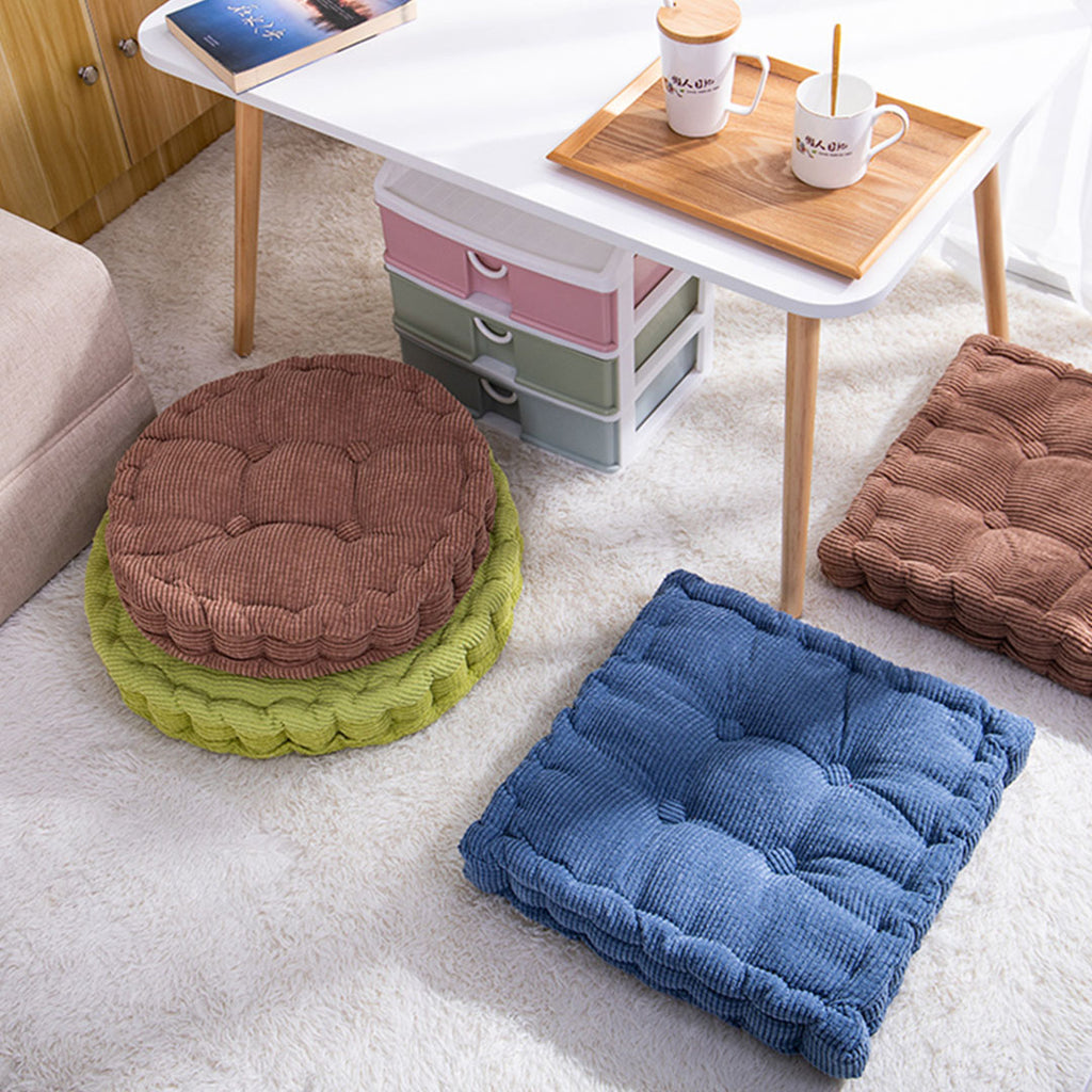 Blue Plush Square Cushion