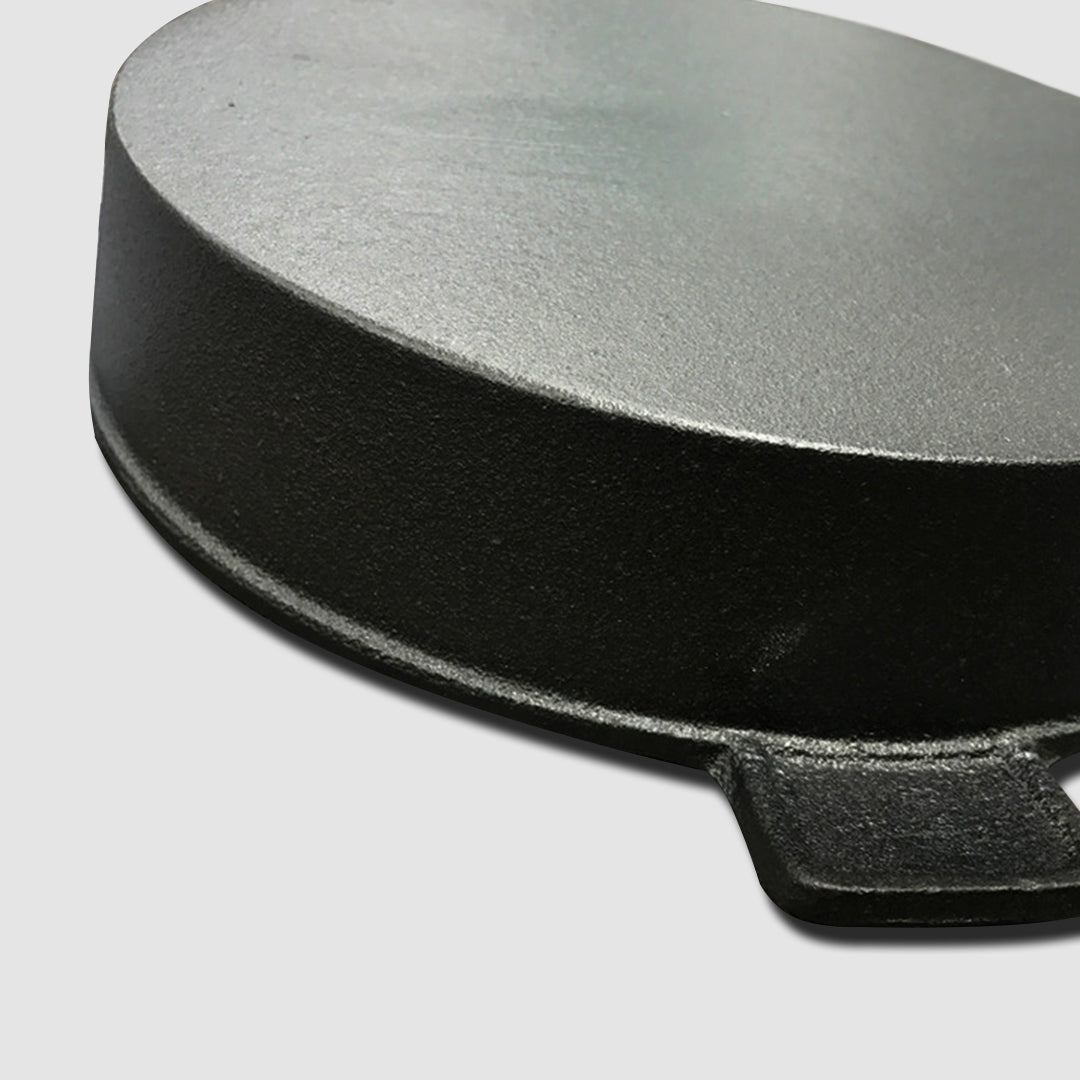 SOGA 25cm Round Ribbed Cast Iron with Handle
