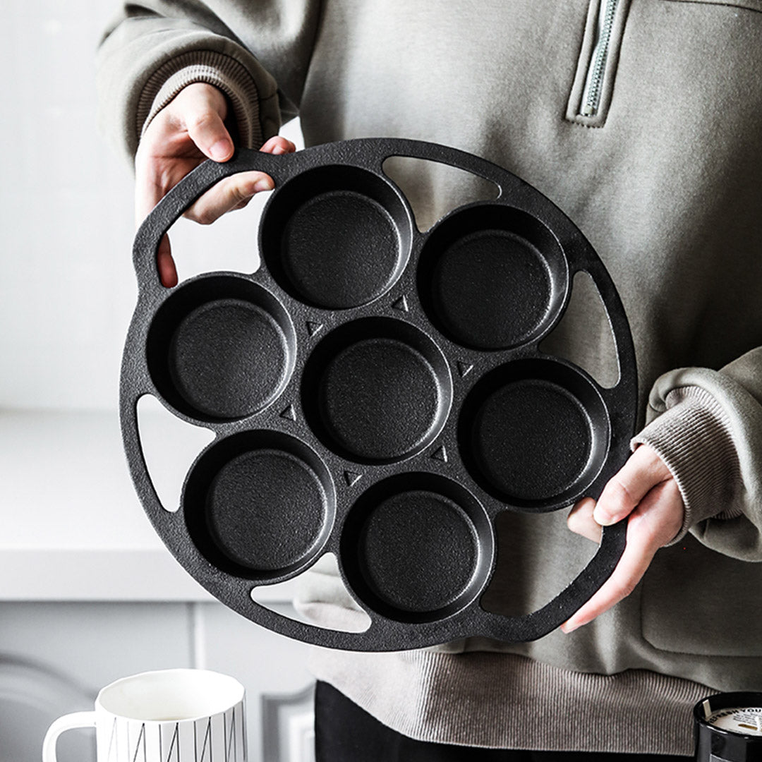 32cm Cast Iron Takoyaki Maker 7 Hole Mold