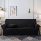 High Stretch 4-Seater Black Sofa Slipcover