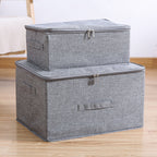 Grey Small Double Zipper Storage Box