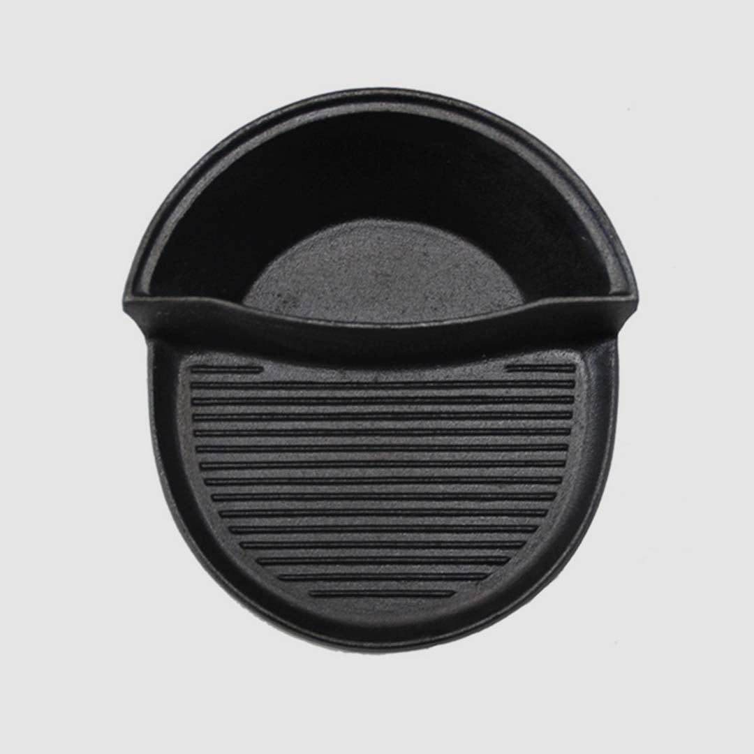 2 in 1 Cast Iron Ribbed Skillet and Steamboat