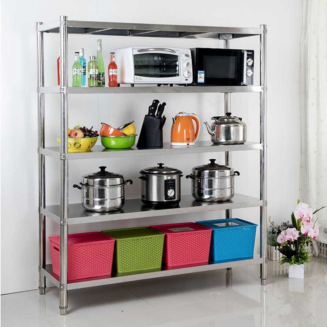 4 Tier Stainless Steel Display Shelf 180CM