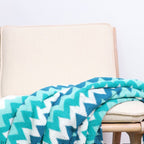 170cm Blue Acrylic Zigzag Throw Blanket