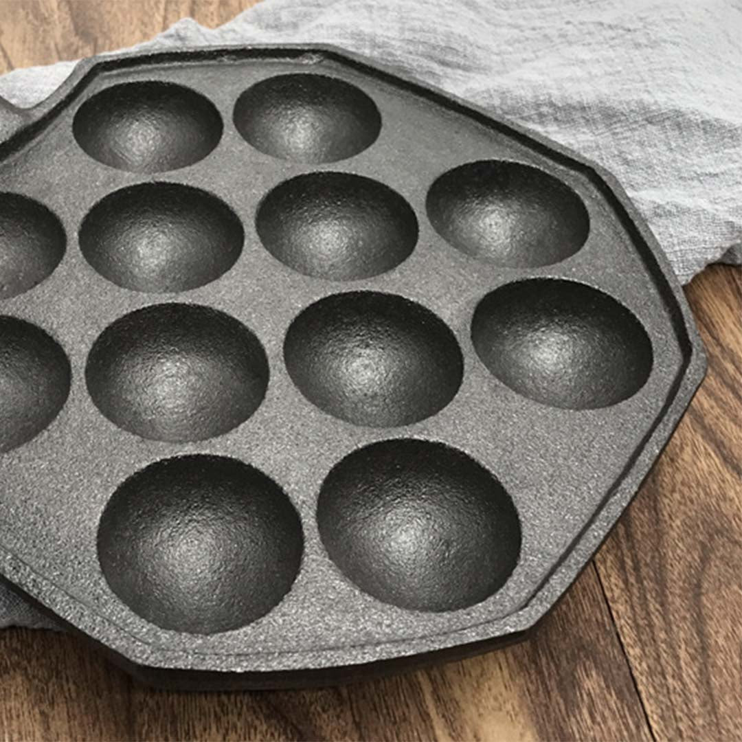 18CM Cast Iron Takoyaki Fry Pan with 12 Mold