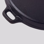 SOGA 35cm Round Ribbed Cast Iron with Handle