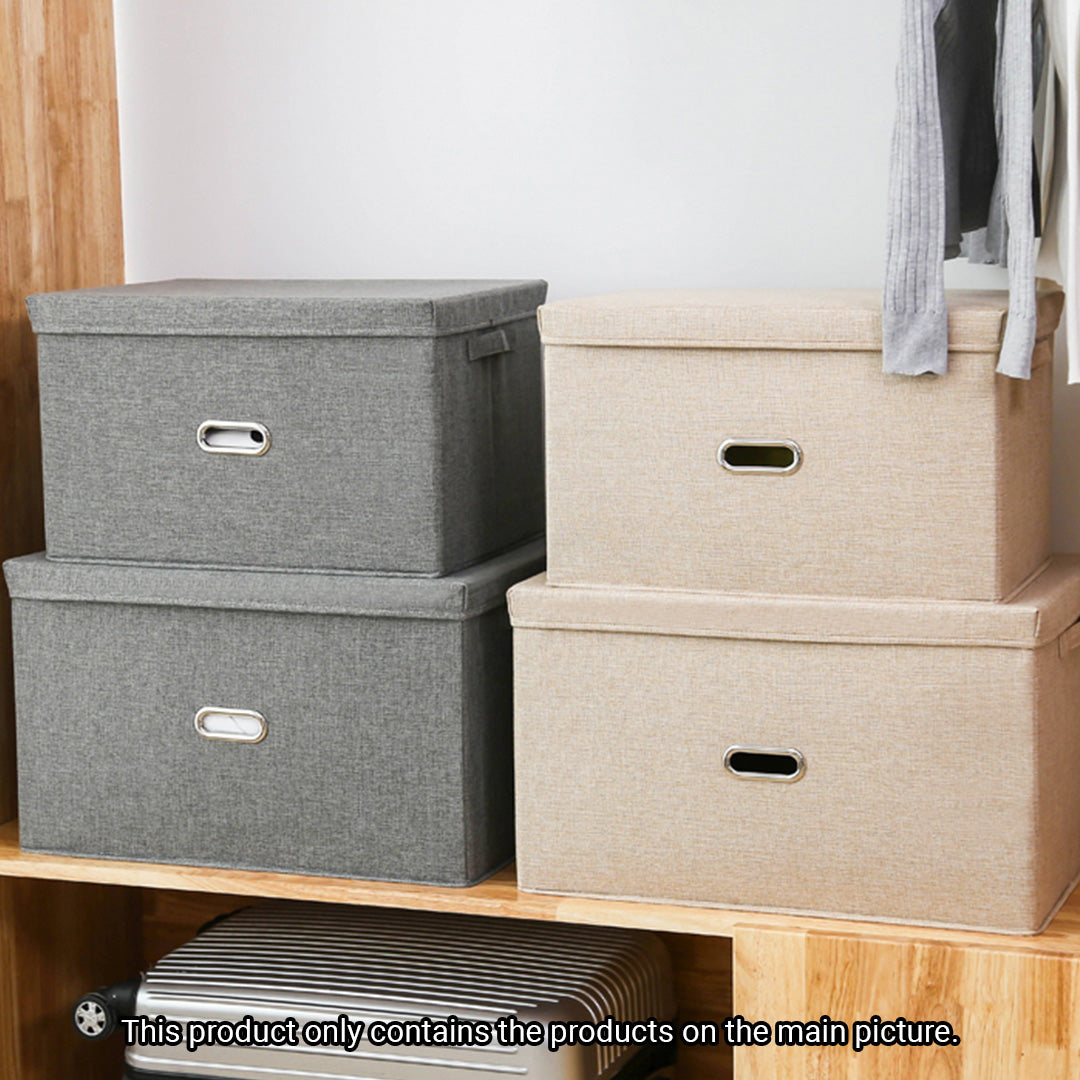 Beige Extra Large Foldable Canvas Storage Box