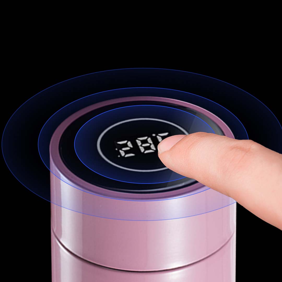 500ML Smart Thermometer Bottle Vacuum Flask Pink