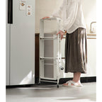 3 Tier Steel White Foldable Kitchen Cart