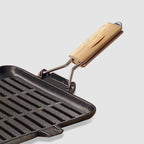 SOGA 28cm Ribbed Cast Iron Square Steak Frying Pan