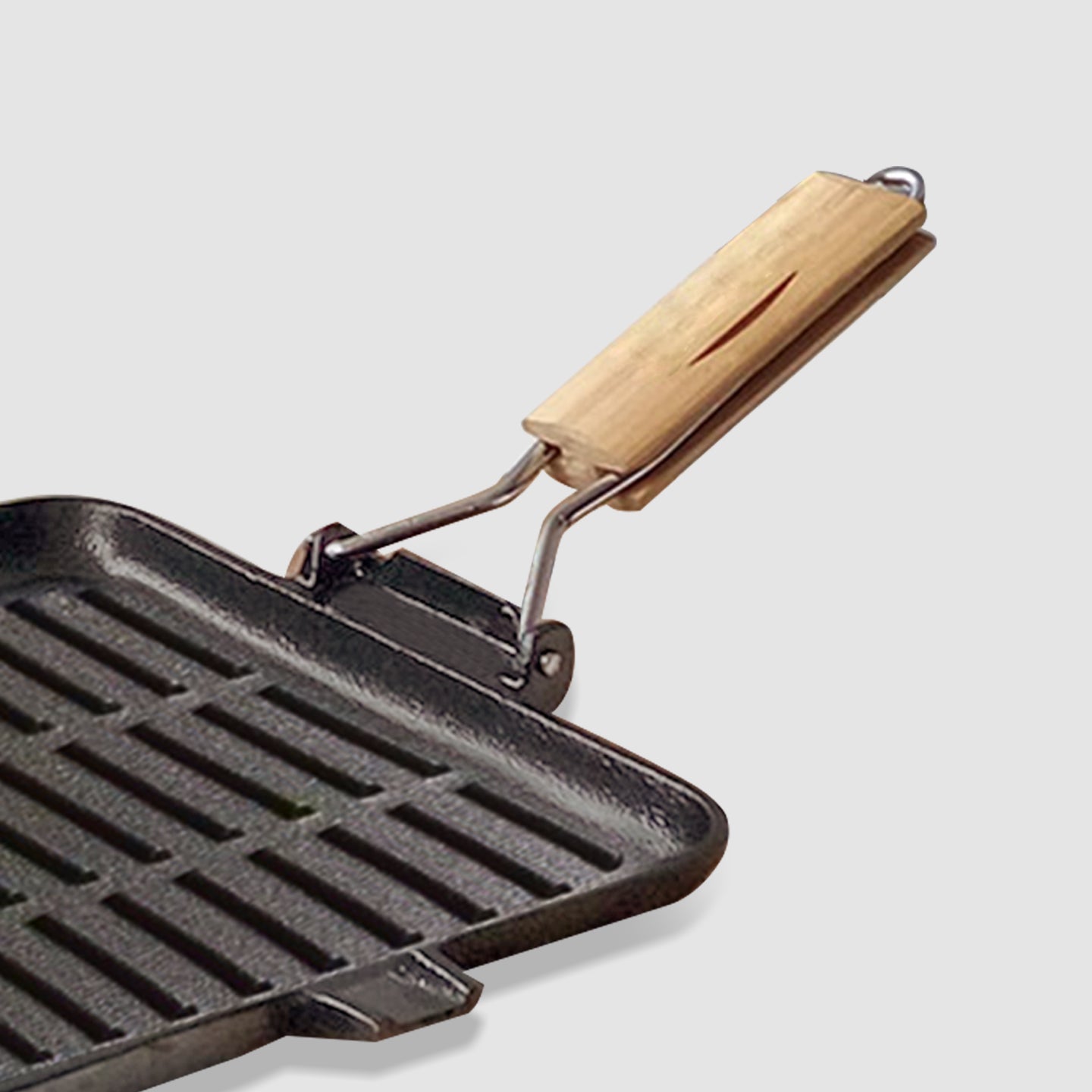 SOGA 28cm Ribbed Cast Iron Square Steak Frying Pan