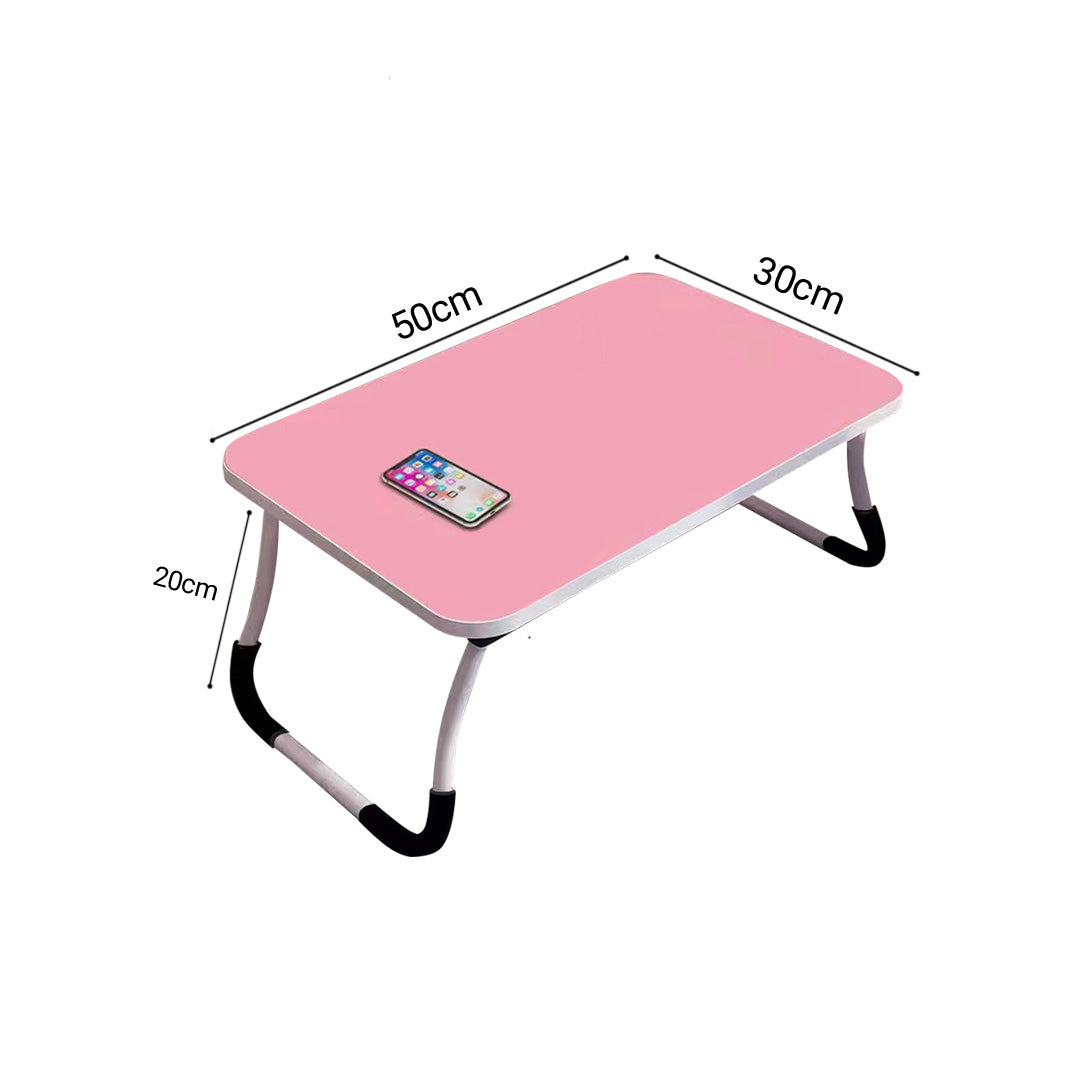 Pink Foldable Study Bed Table Adjustable Portable Desk Stand
