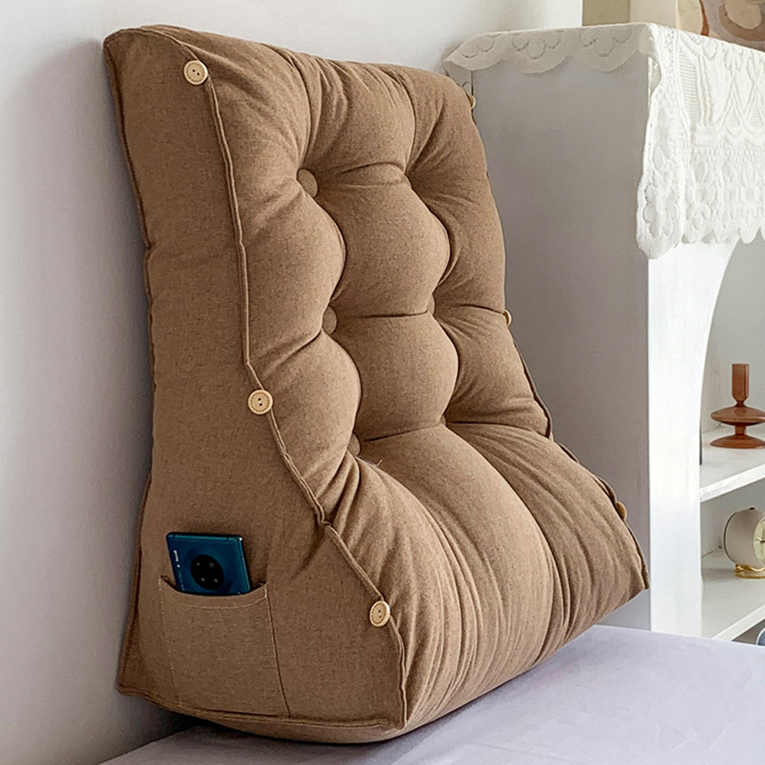 60cm Khaki Wedge Lumbar Pillow