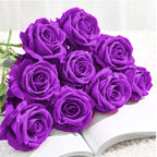 10pcs Artificial Silk Rose Purple