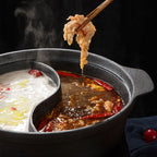 32CM Round Cast Iron Shabu Shabu Hotpot Two-Flavor Division