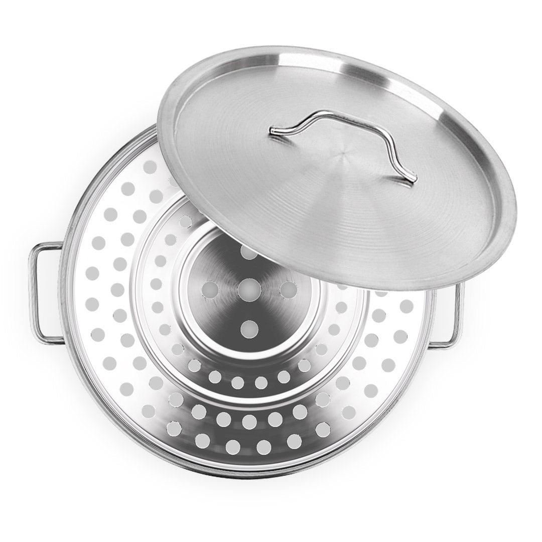 21L Stainless Steel Stock Pot with One Steamer Rack