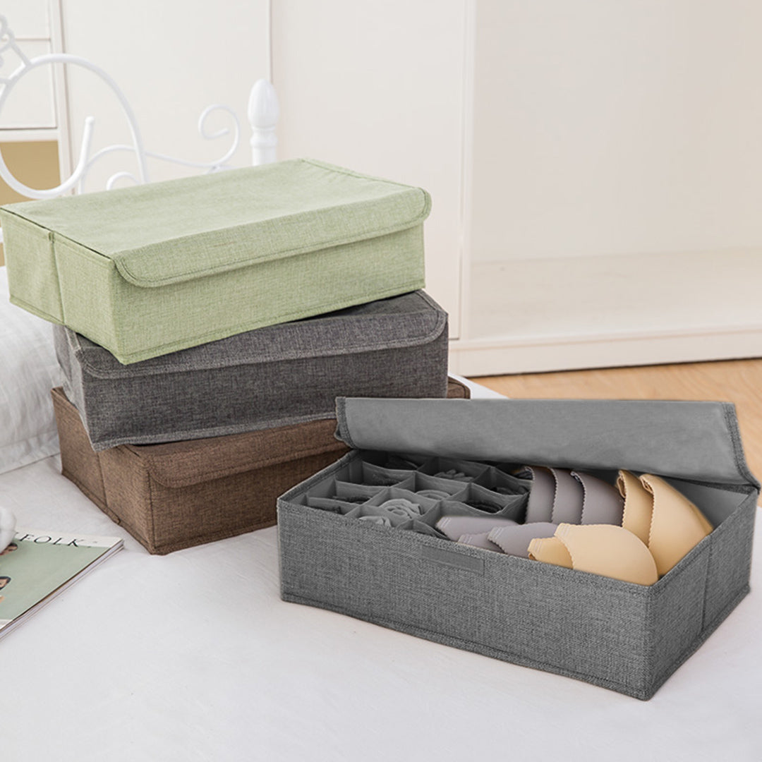 Grey Flip Top Underwear Storage Box