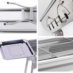 Stainless Steel Skewers BBQ Grill with Side Tray 6-8 Persons