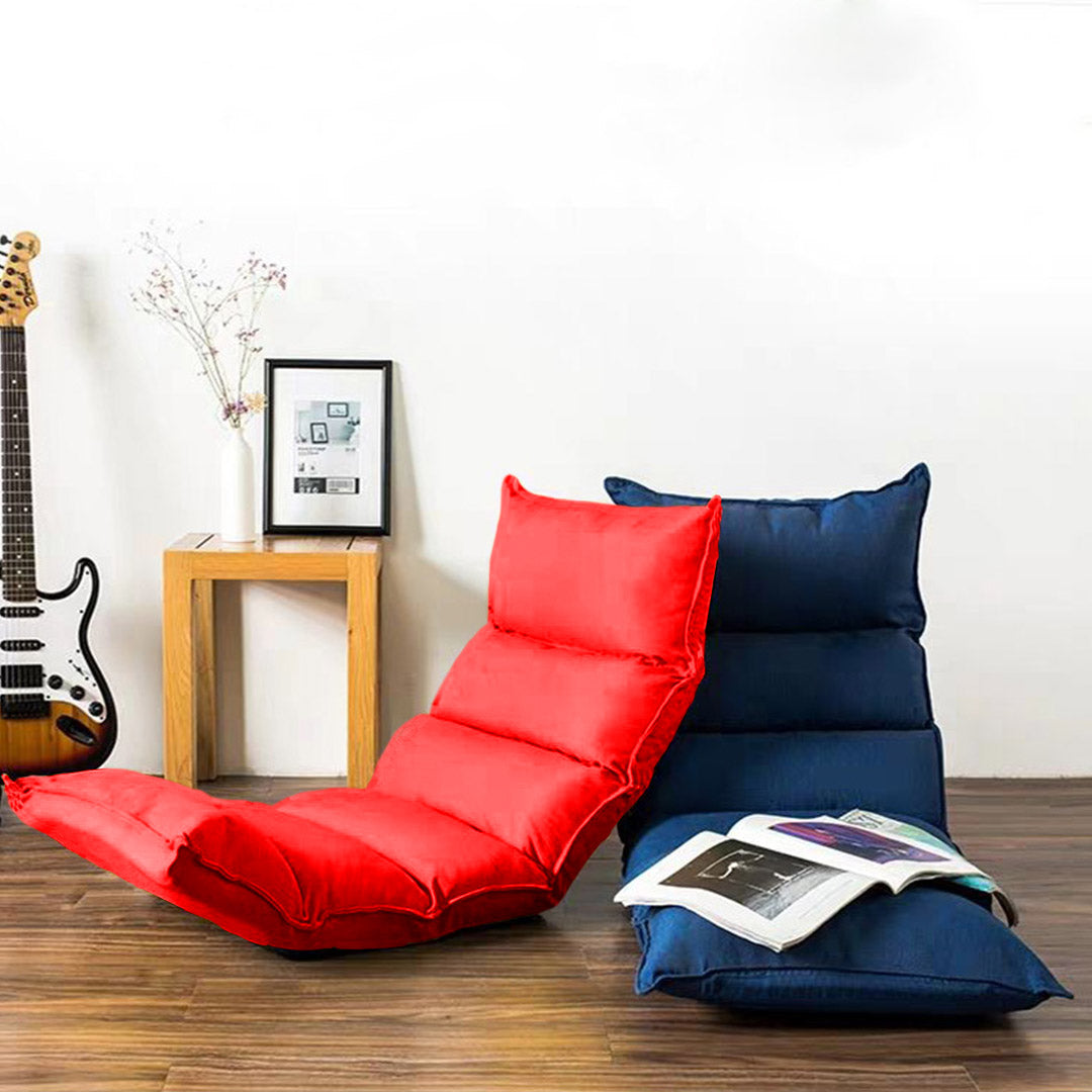 Leather Floor Recliner Lazy Chair Red