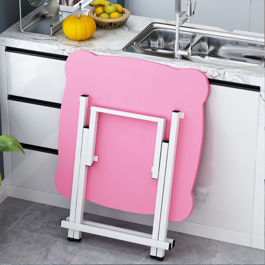 Pink Minimalist Cat Ear Foldable Portable Table