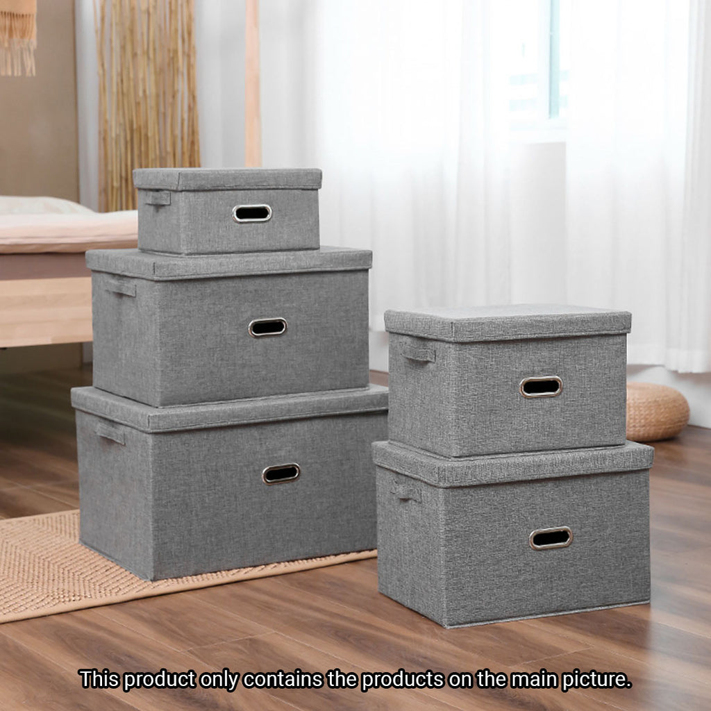 Grey Small Foldable Canvas Storage Box