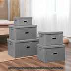 Grey Small Foldable Canvas Storage Box