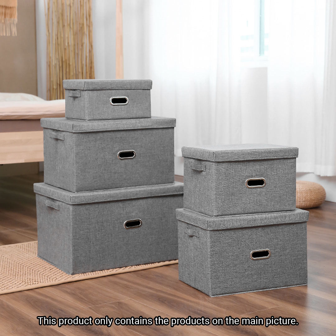 Grey Small Foldable Canvas Storage Box