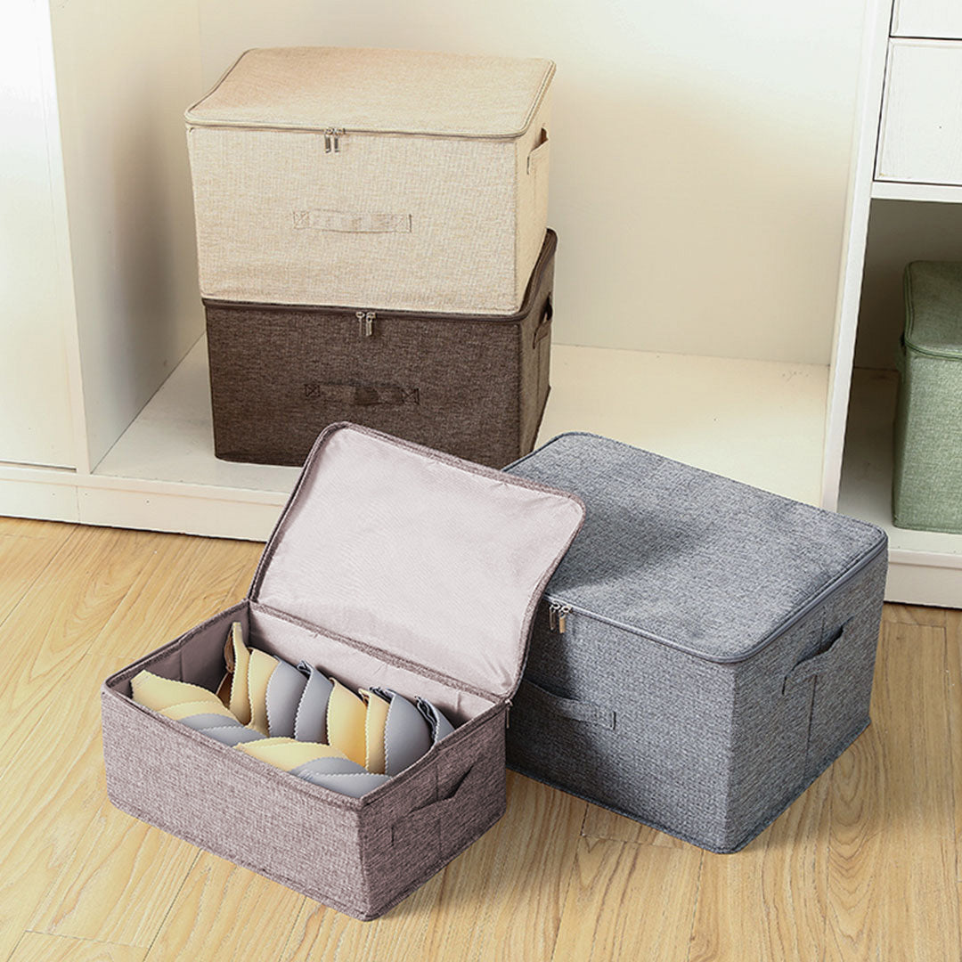 Coffee Small Double Zipper Storage Box