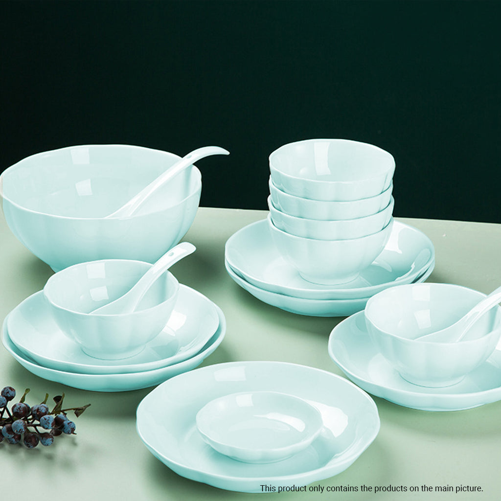 Light Blue Ceramic Dinnerware Set of 4