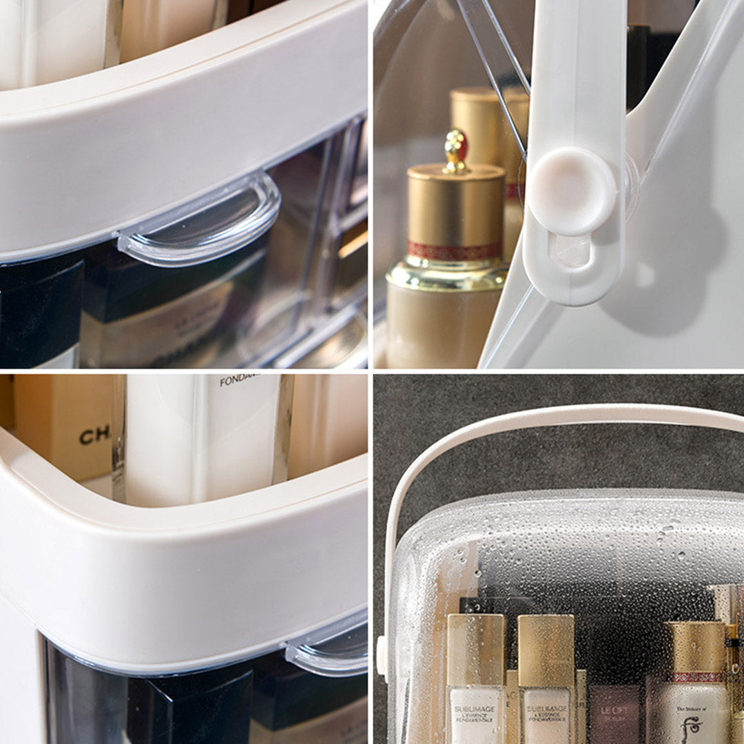 2 Tier White Countertop Makeup Storage Organiser