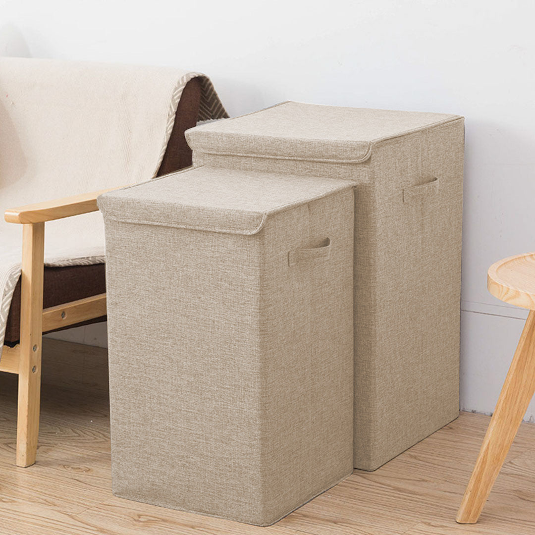 Beige Medium Laundry Hamper Storage Box