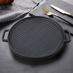 30cm Round Cast Iron Ribbed Pan