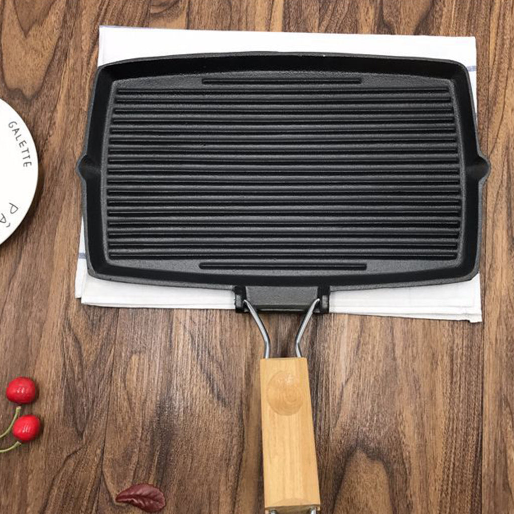 20.5cm Rectangular Cast Iron Griddle Pan