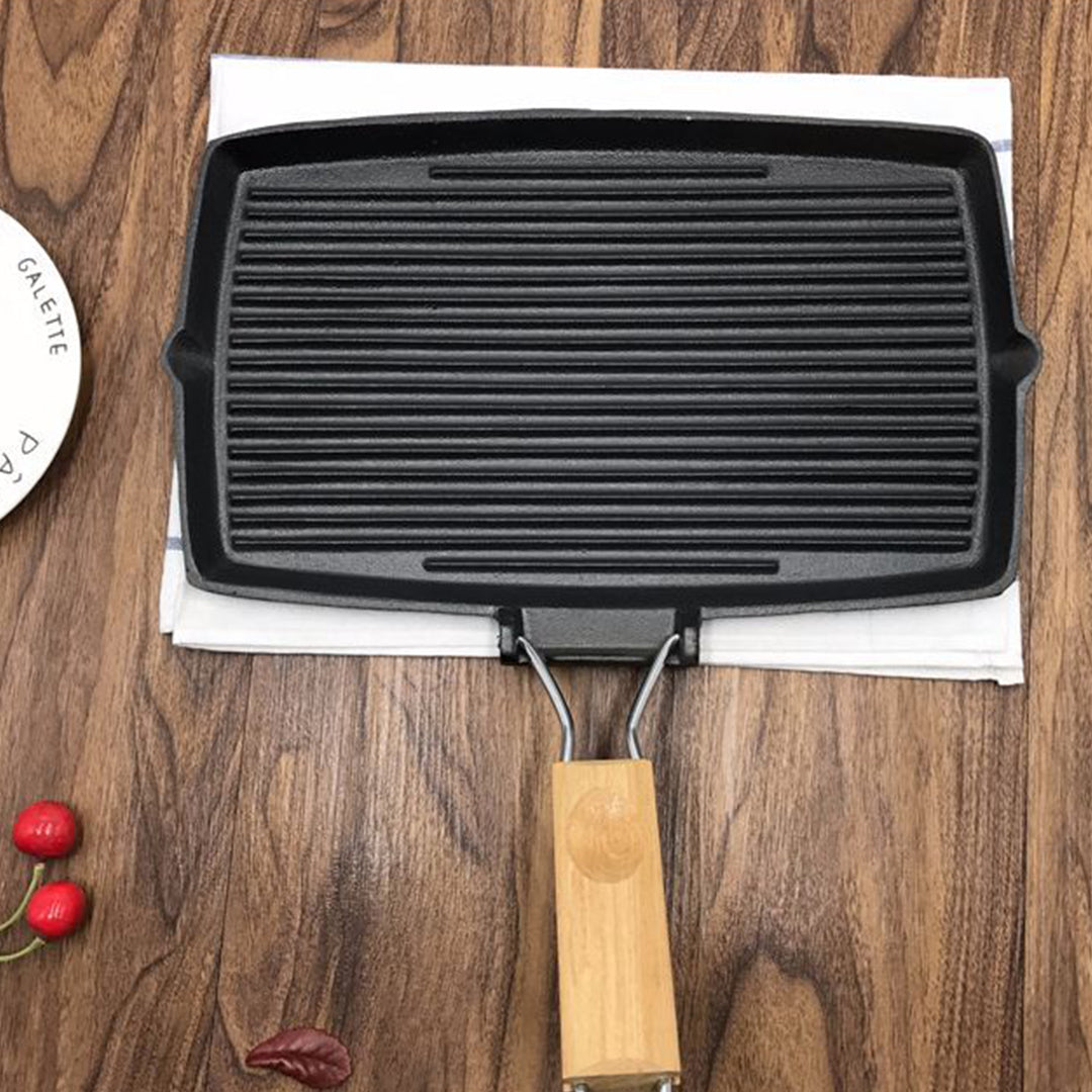 20.5cm Rectangular Cast Iron Griddle Pan