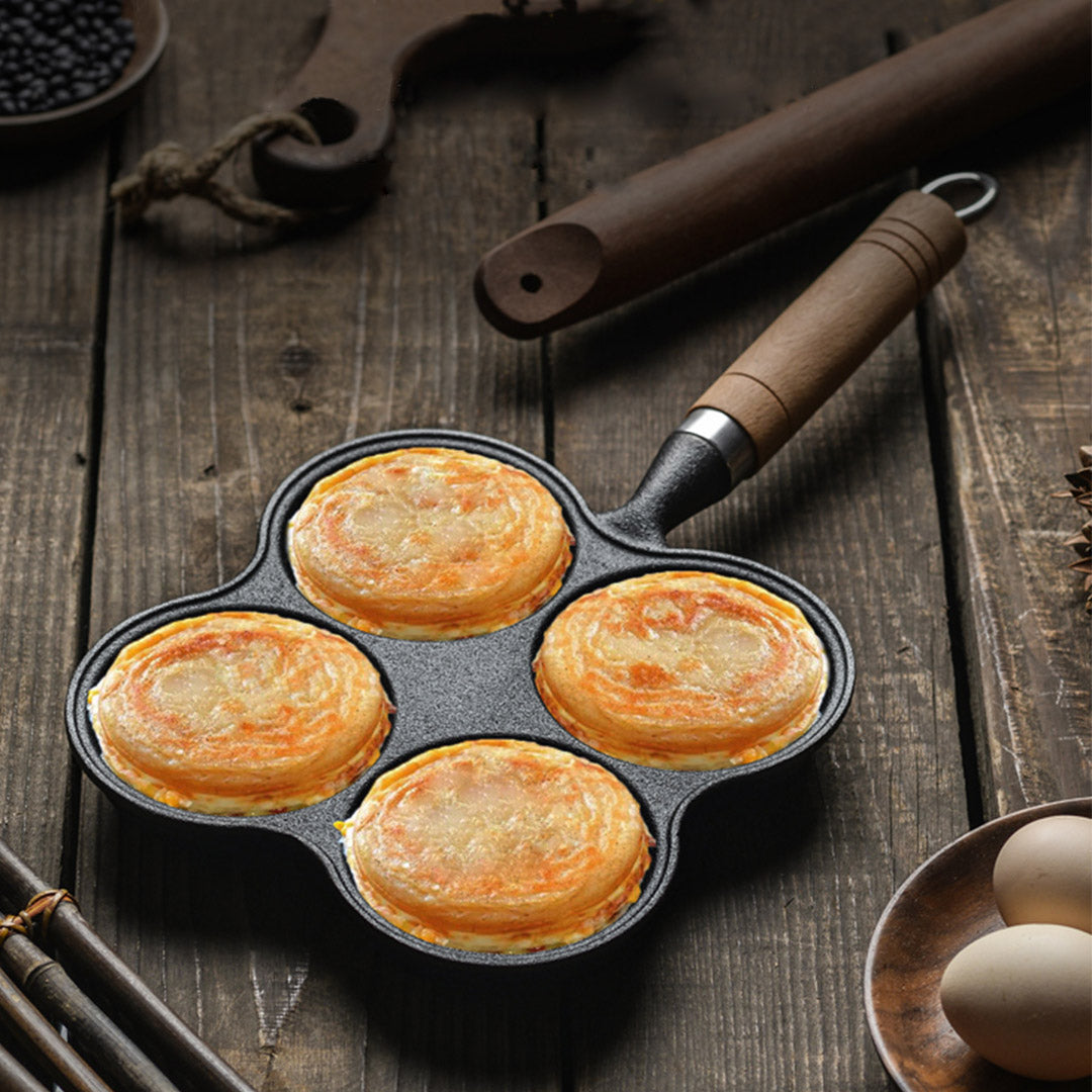 4 Mold Multi-Portion Cast Iron Fry Pan
