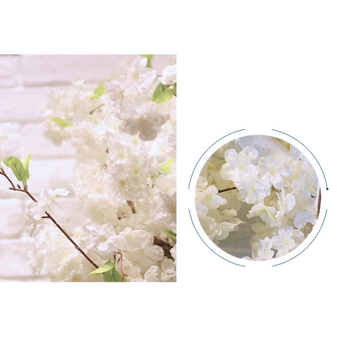 10x Artificial Silk Cherry Blossom Flower White