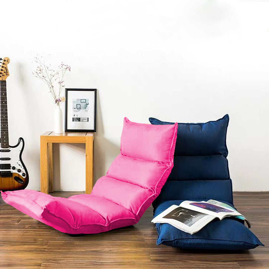 Leather Floor Recliner Lazy Chair Pink
