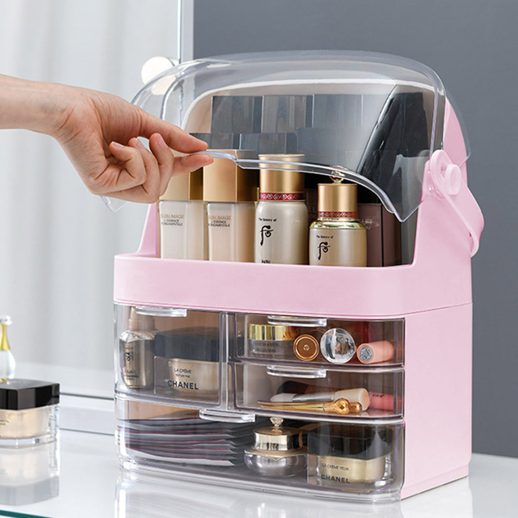 3 Tier Pink Countertop Cosmetic Storage Organiser