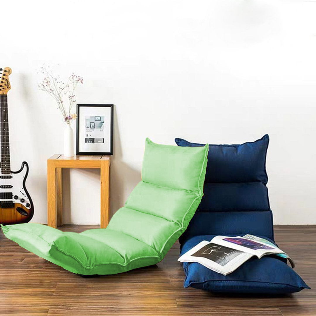 Leather Floor Recliner Lazy Chair Green