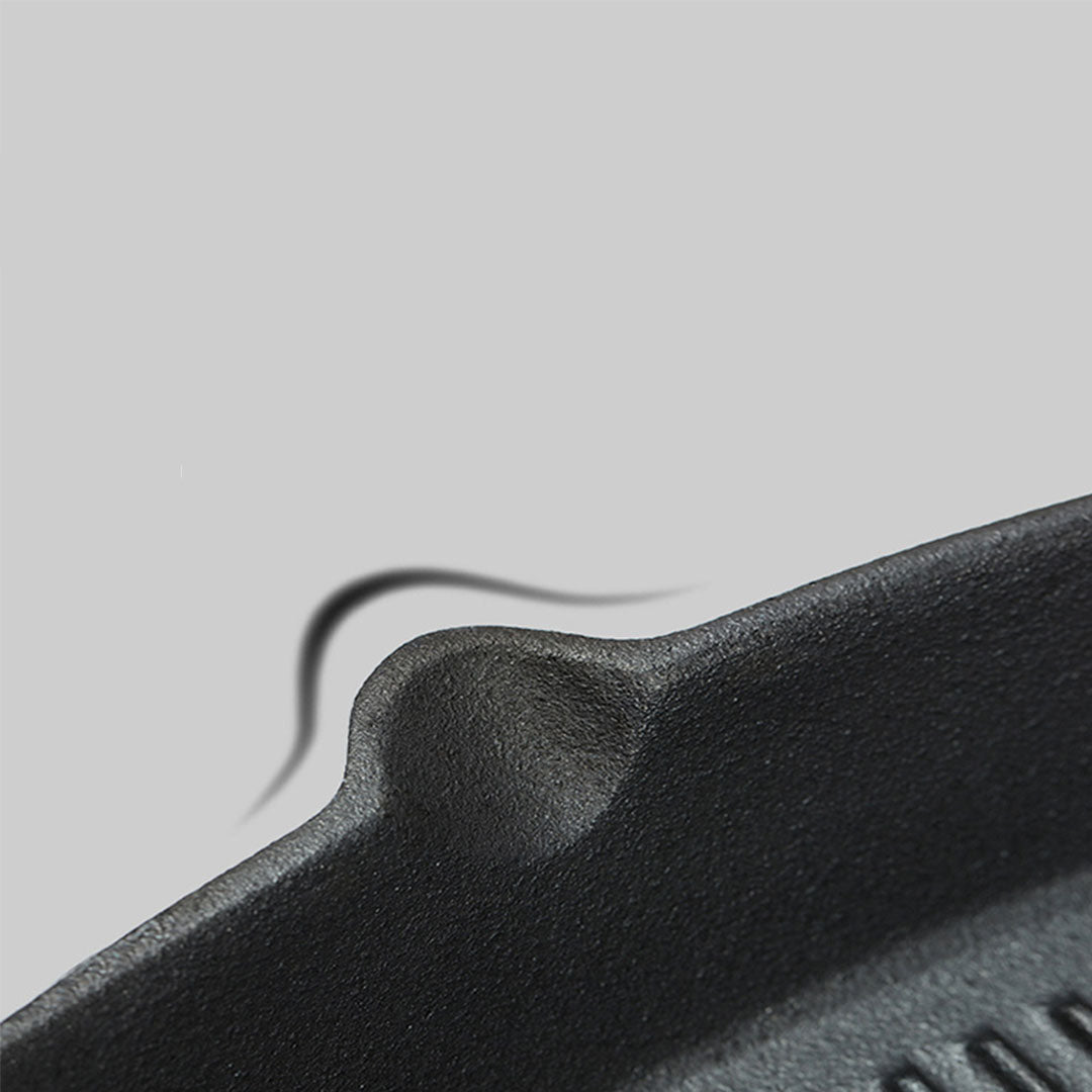 26cm Square Ribbed Cast Iron Frying Pan with Handle