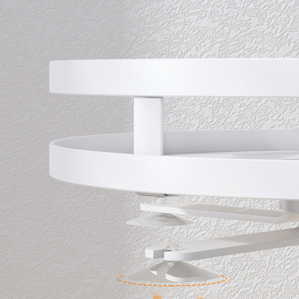 3 Tier White Round Multi-Function Kitchen Seasoning Organiser Shelf
