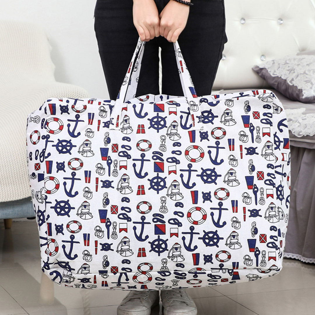 Nautical Icons Exta Large Storage Luggage Bag