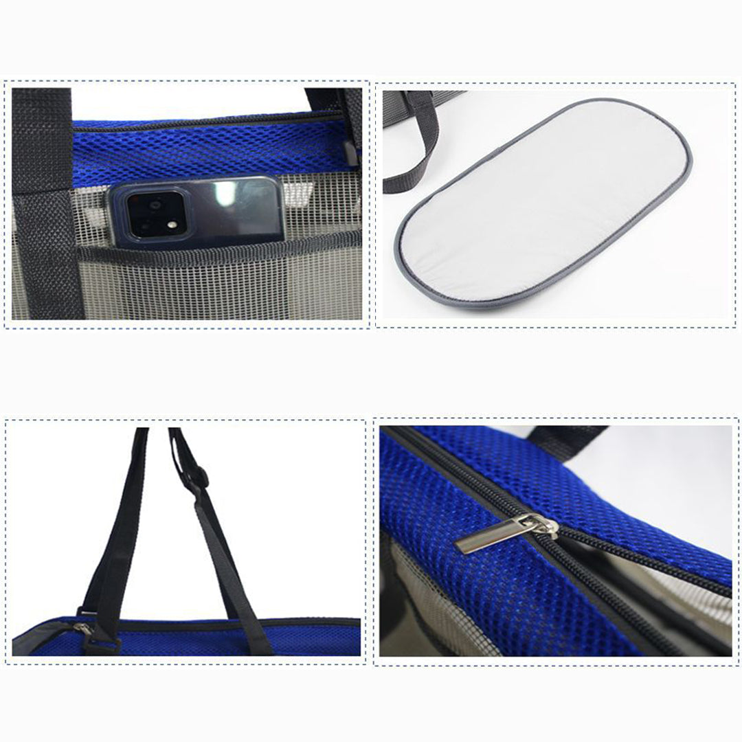 Waterproof Breathable Net Mesh Pet Carrier Bag Grey